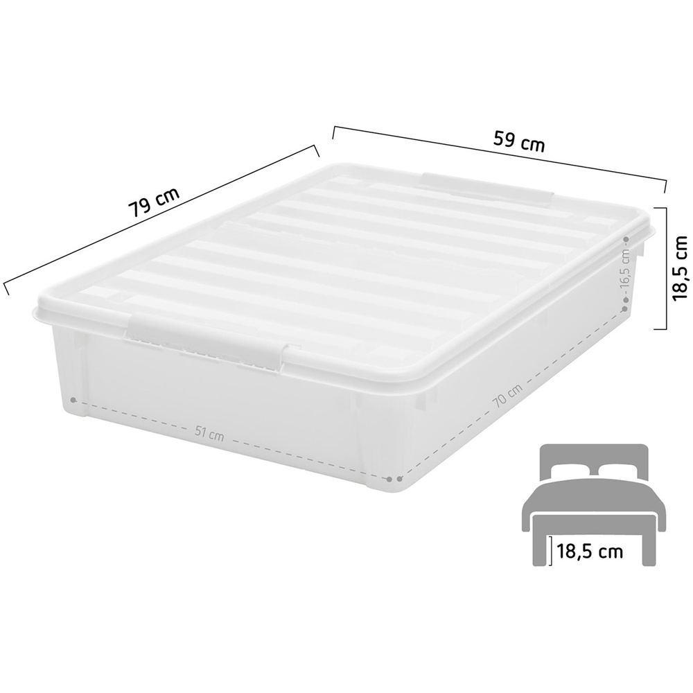 SmartStore Bedroller Underbed Storage Box with Transparent Lid 60L 4 Pack Image 9