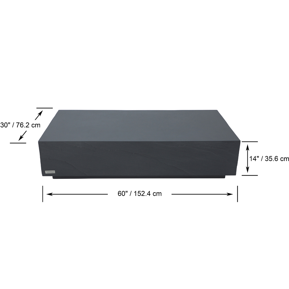 Elementi Colorado Slate Black GRC Rectangular Coffee Table Image 6