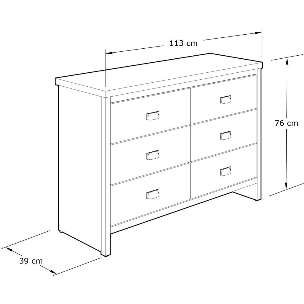 GFW Boston 6 Drawer Knotty Oak Chest of Drawers Image 6