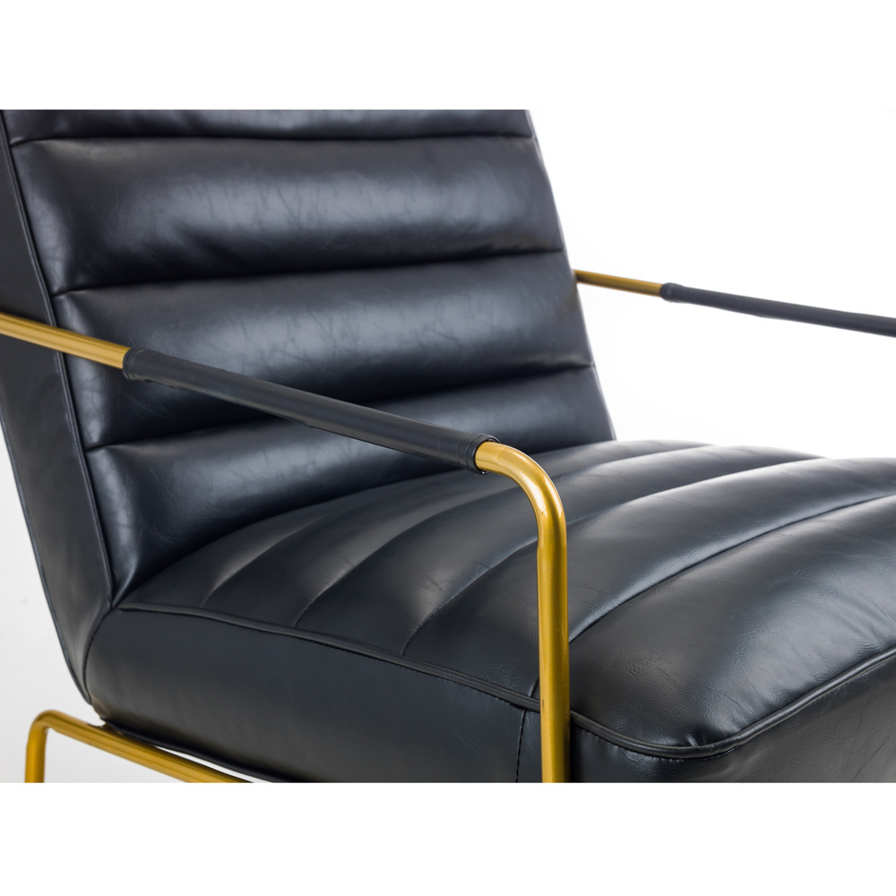 Julian Bowen Giorgio Black Leather Accent Chair Image 3