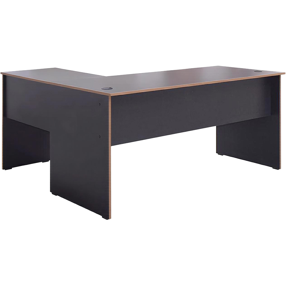 FWStyle Grey and Oak L-Shape Corner Study Desk Image 2