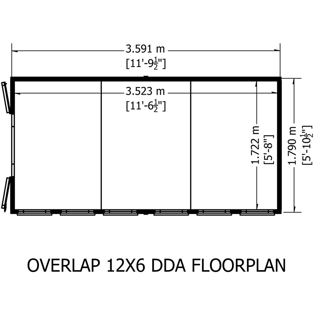 Shire 12 x 6ft Double Door Dip Treated Overlap Apex Shed Image 8