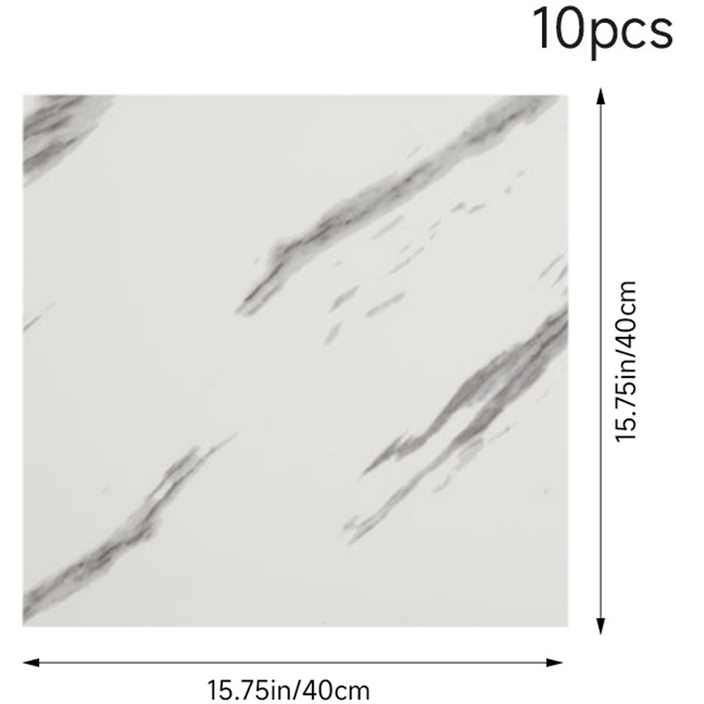 Living and Home Marble Patterned Calacatta White and Grey PVC Self Adhesive Wall Sticker 10 Pack Image 9