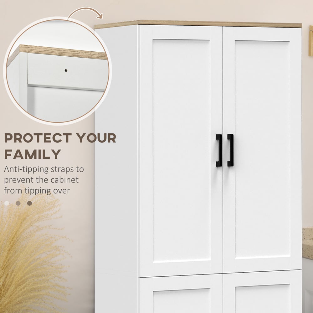 Portland 4 Door White Kitchen Storage Cabinet Image 7