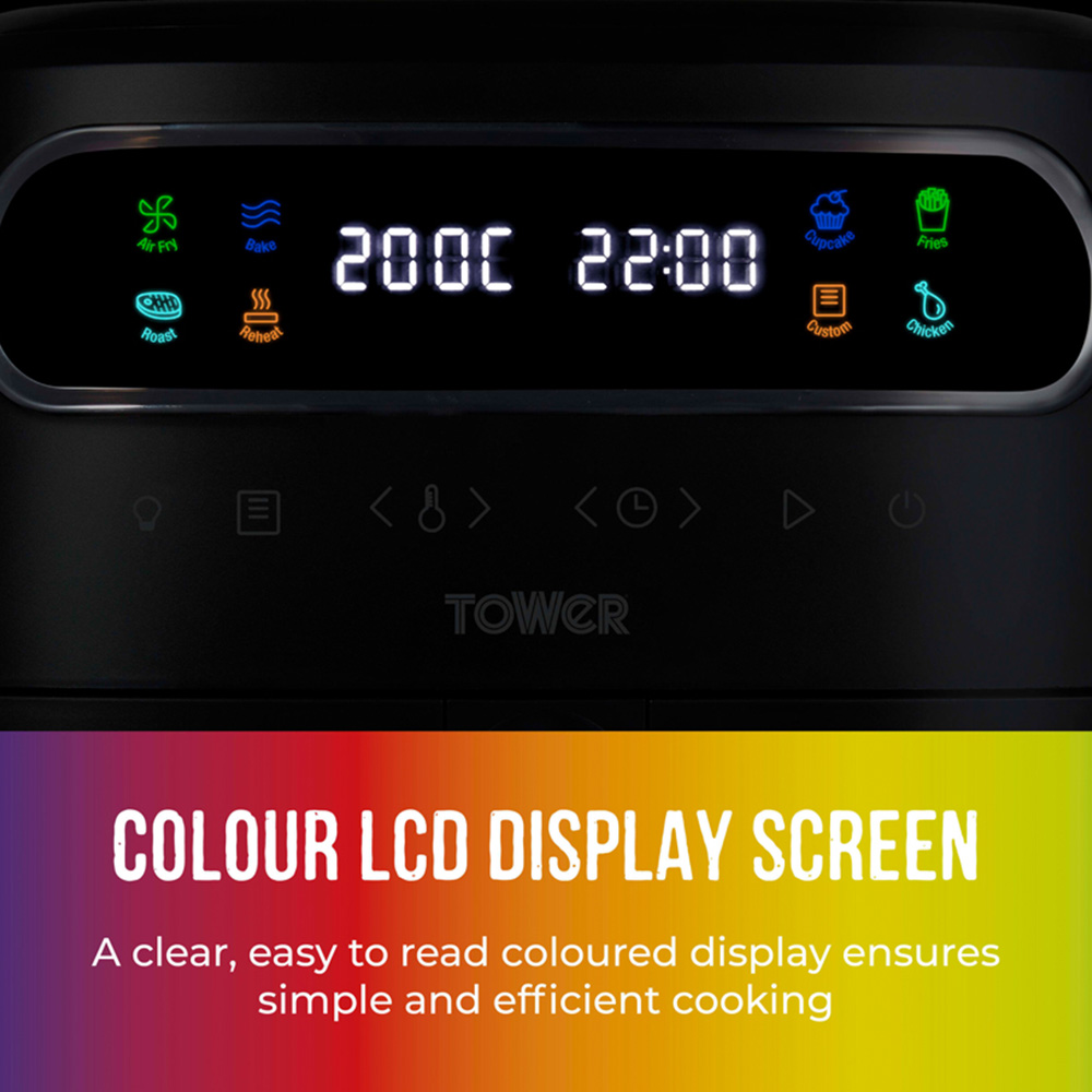 Tower Vortx T17125 Black Digital Colour Display Air Fryer 3L Image 3