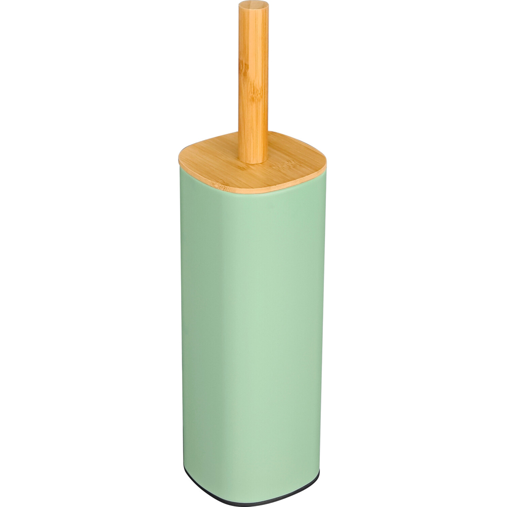 Sleek Bamboo Toilet Brush Holder Sage Green Image 2