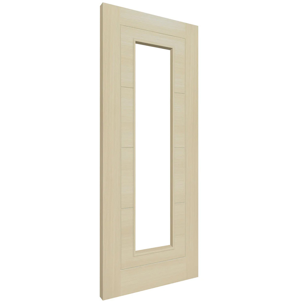 Oak Fully Finished Laminate Ladder Clear Glass Internal Door 1981 x 686 x 35mm Image 3