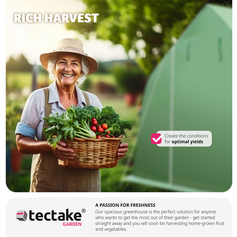 tectake 9.8 x 19.6ft Polytunnel Greenhouse with Windows Image 7