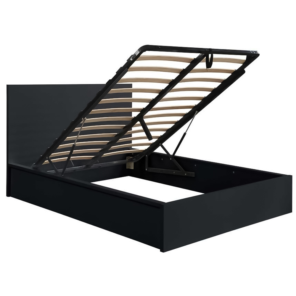 Oslo Double Black Ottoman Bed Image 6