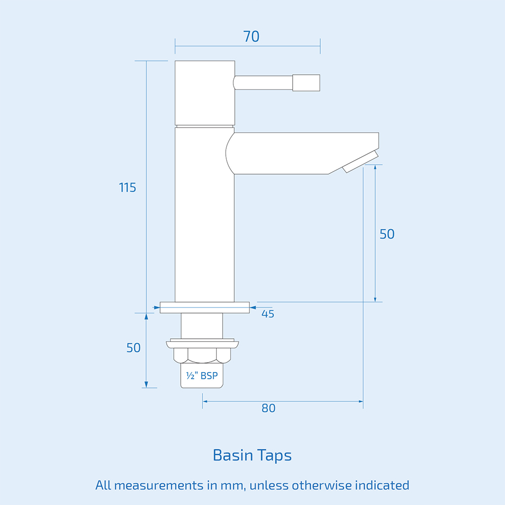 Nes Home Blossom Modern Chrome Pair of Hot and Cold Basin Sink Taps Image 3
