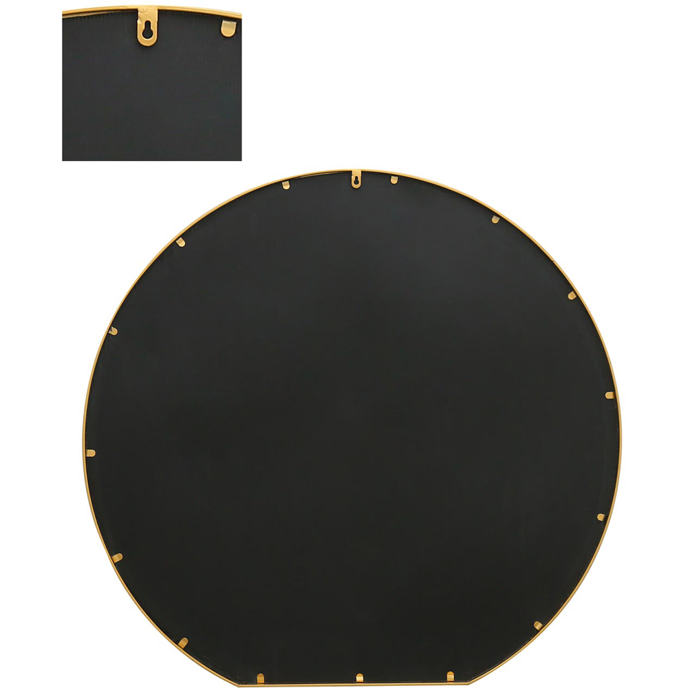MirrorOutlet The Circulus Gold Flat Bottom Circular Outdoor Garden Wall Mirror 126 x 120cm Image 4