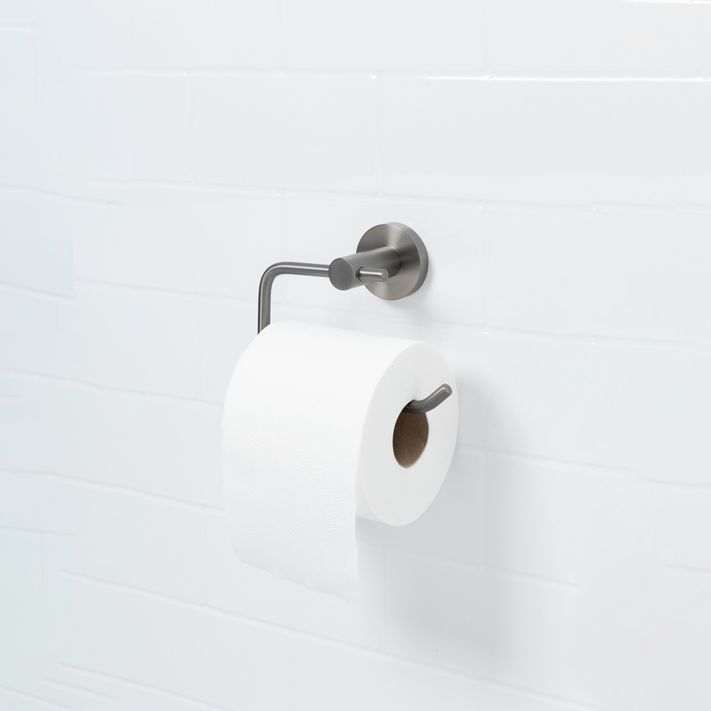 Bristan Solid Brass Gun Metal Grey Wall Mounted Toilet Roll Holder Image 3