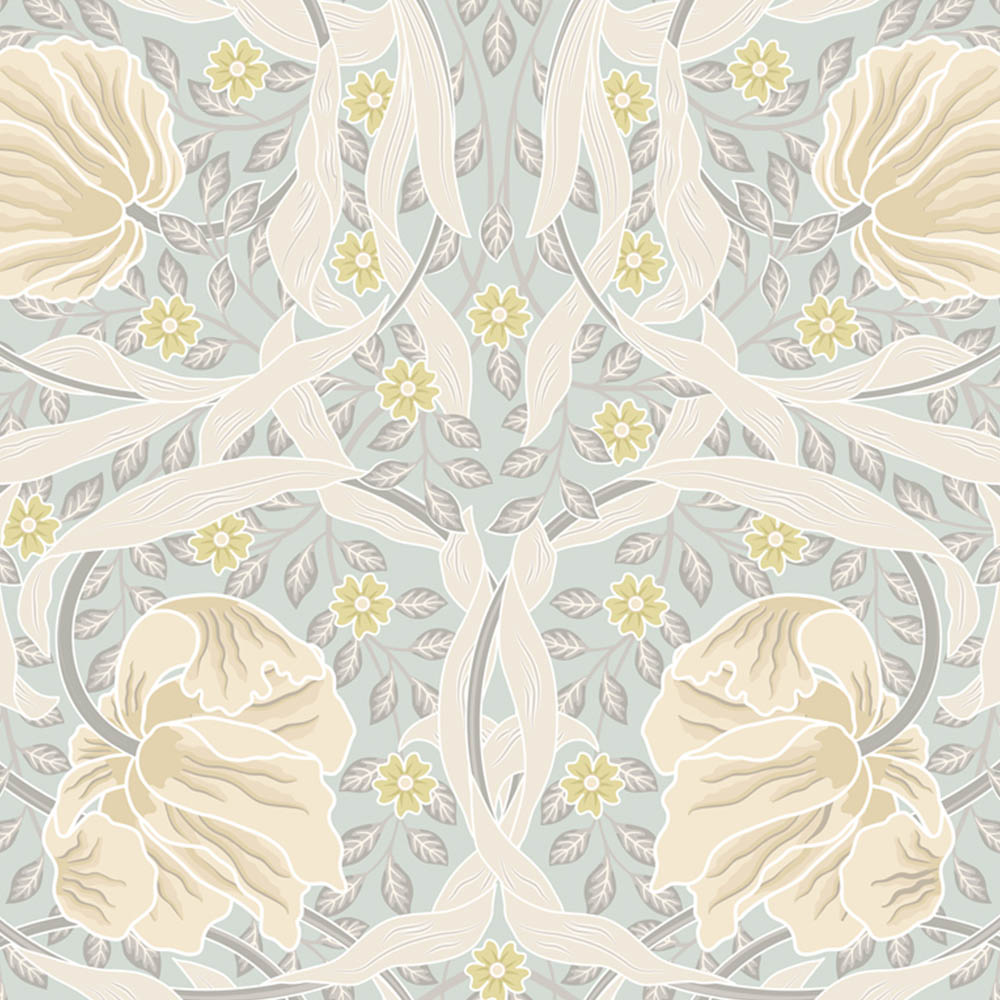 Origin Murals Flower Circle Duck Egg Wall Mural Image 2