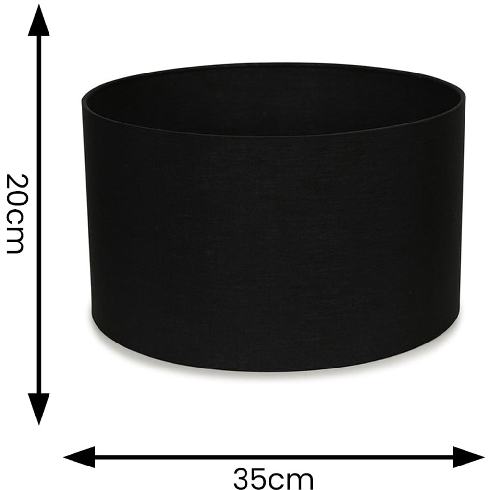 ValueLights Reni Black Fabric Drum Ceiling Lamp Shade 35cm Image 6