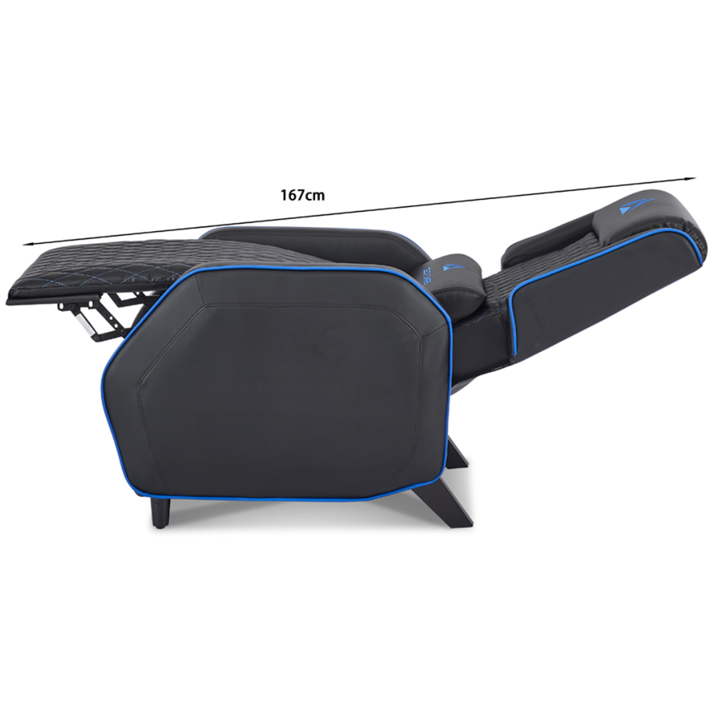 Home Detail Cougar Black and Blue Manual Gaming Recliner Chair Image 6