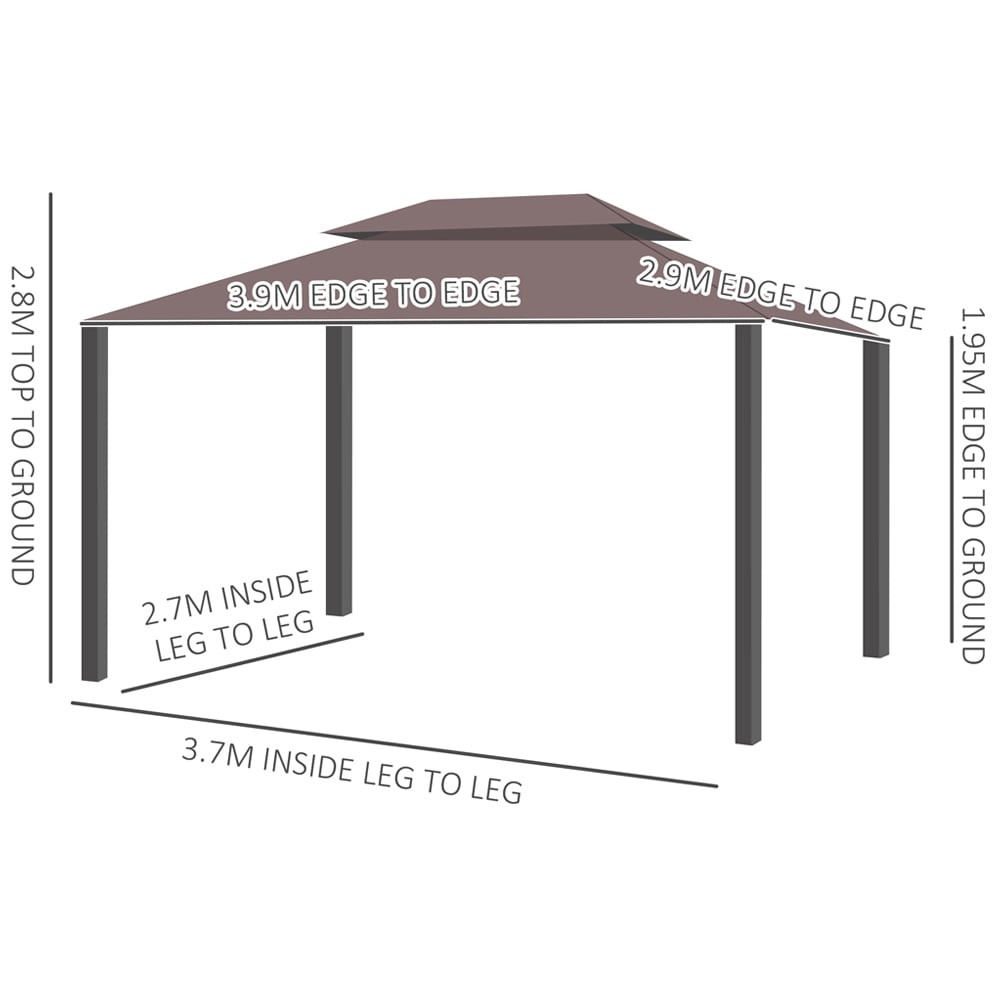 Gazebo Canopy Pavilion Patio Tent Coffee Image 6