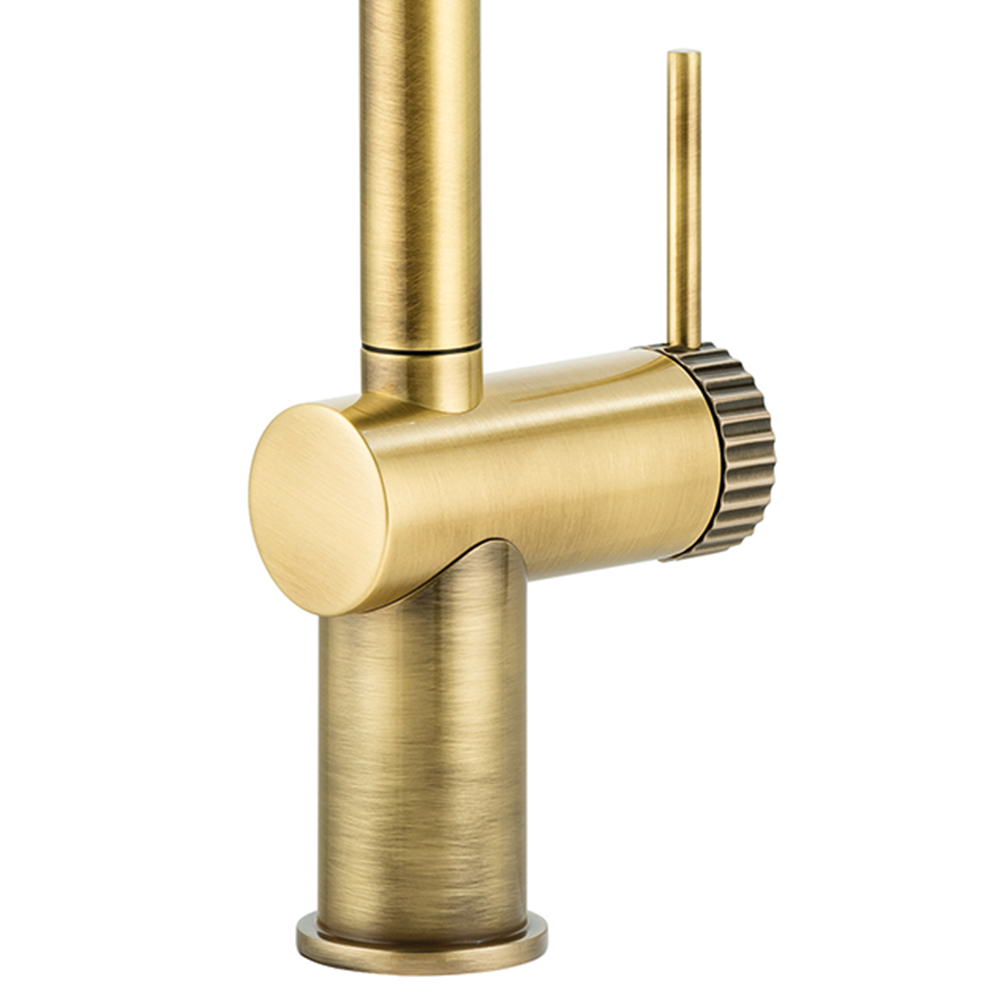 Fraction Brushed Brass Single Lever Mono Kitchen Tap Image 3