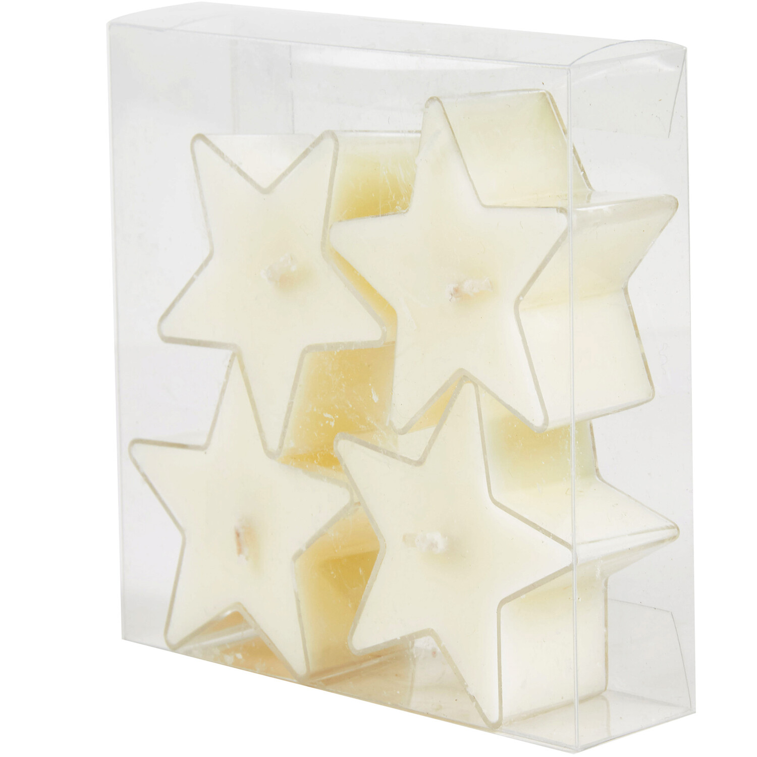 Set of 4 Star Tealights Vanilla Light Ivory - Light Ivory Image 2