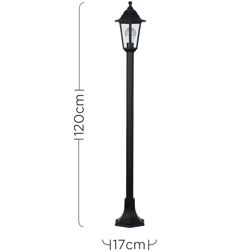 ValueLights Mayfair Set of 4 Black Warm White Bulb Bollard Lights Image 7
