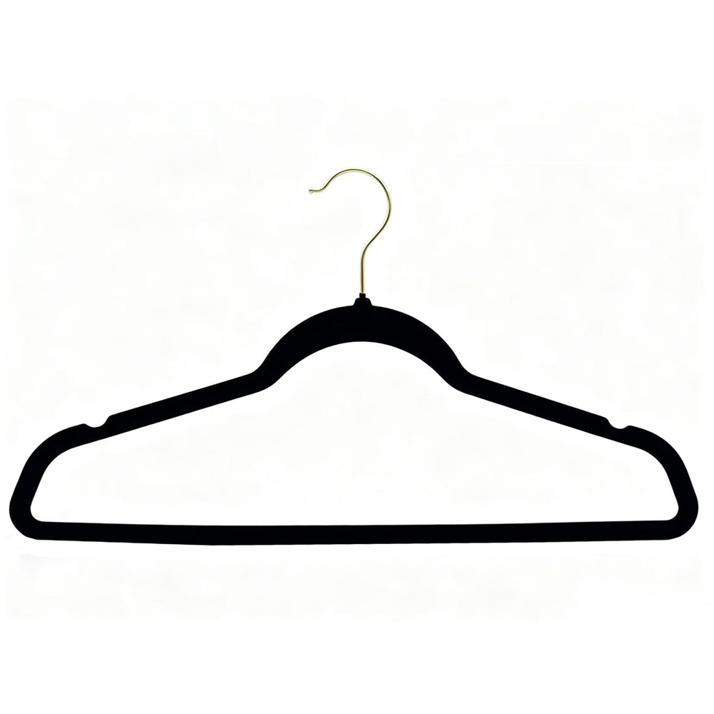 Pack of 10 Malmo Velvet Garment Hangers Black Image 3