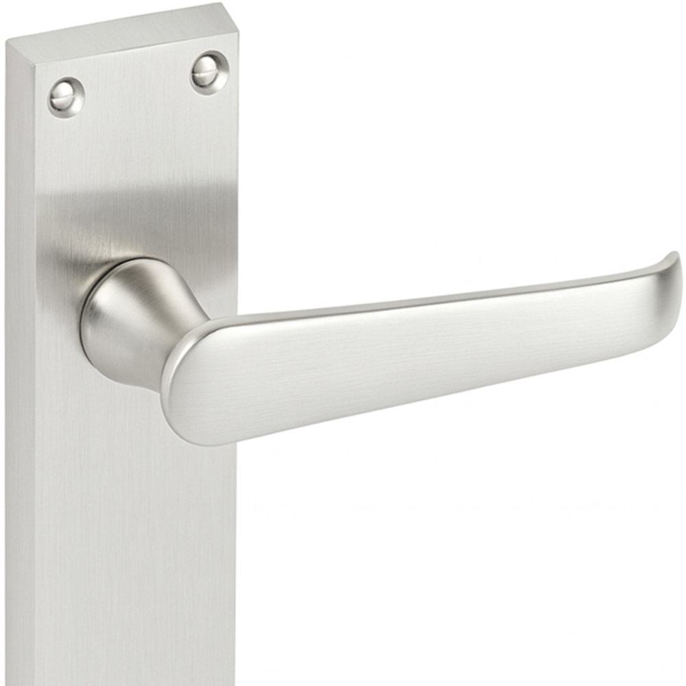 Golden Grace Victorian Brushed Satin Chrome Lever Latch Door Handle Pair with Fittings 9 Pack Image 2