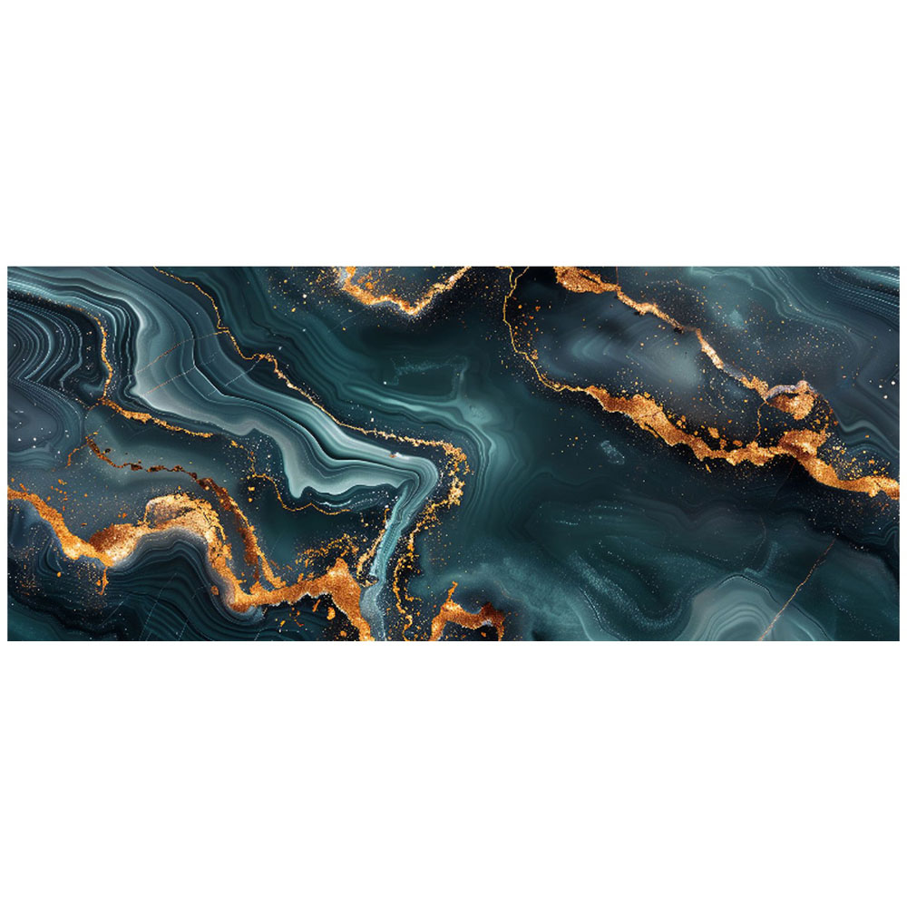 Warren Reed Designer Gold and Blue Marble Effect Bathroom Splashback 25 x 60cm Image 2