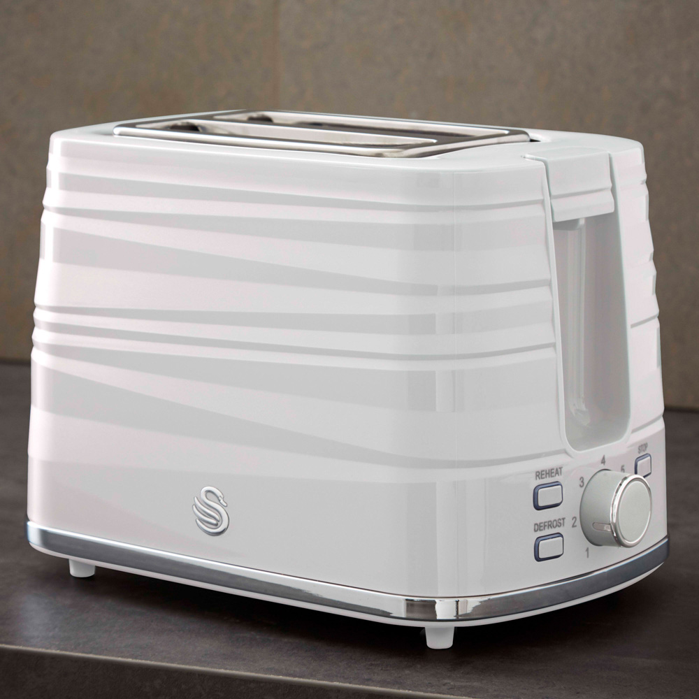 Swan Symphony EEJB218 White 2 Slice Toaster with 1.7L Kettle and 700W Microwave Set Image 2