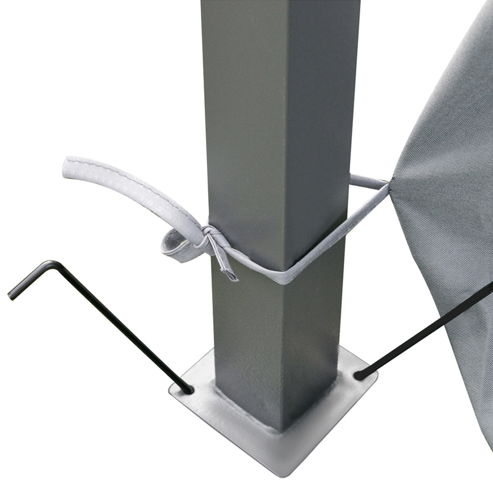 Gazebo Shelter Curtains 4m x 3m Grey Image 3