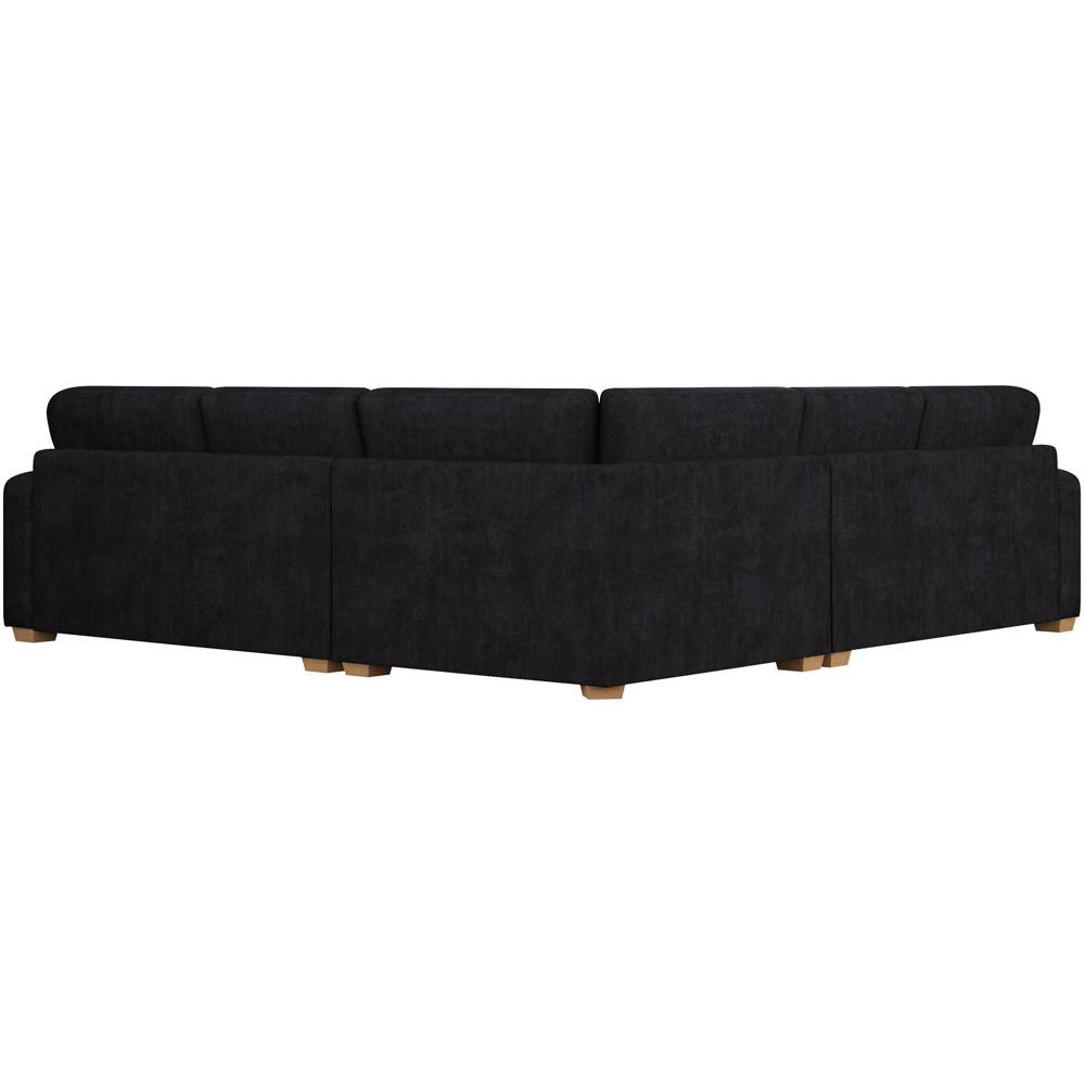 Theadford 4 Seater Ebony Plush Velvet Fixed Back Corner Sofa Image 4