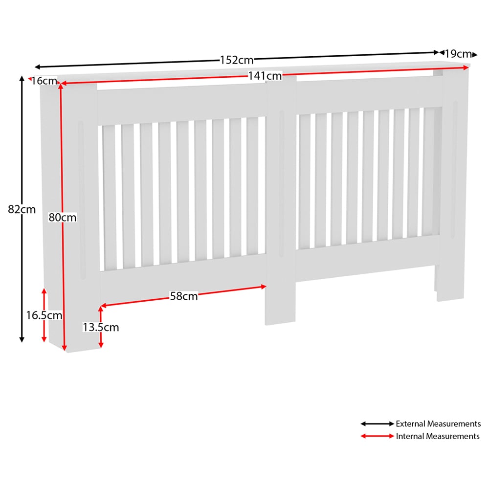 Vida Designs Chelsea White Radiator Cover Large Image 8