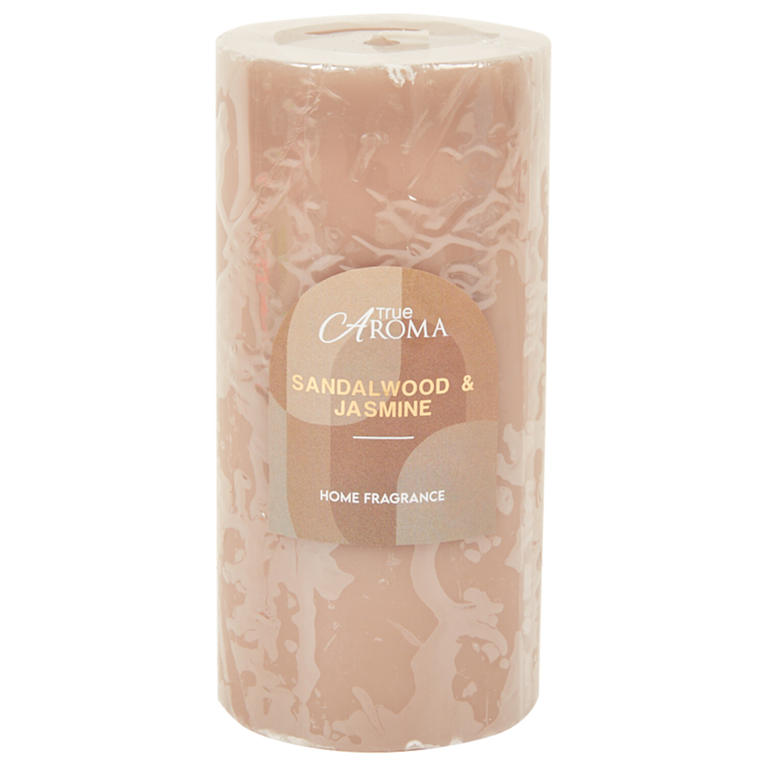 Sandalwood and Jasmine Scented Pillar Candle - Brown Image 4