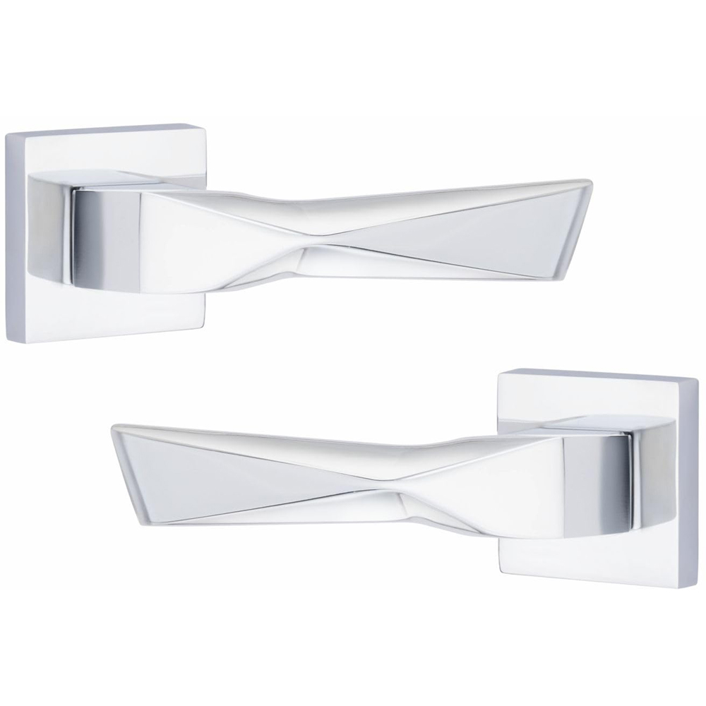 Golden Grace Polished Chrome Aura Door Handle Set 4 Pack Image 3
