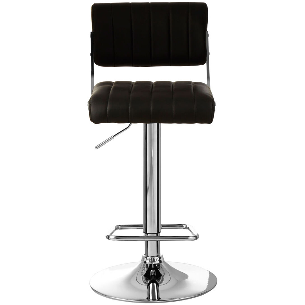 Premier Housewares Stockholm Black and Chrome Channel Seat Bar Stool Image 2