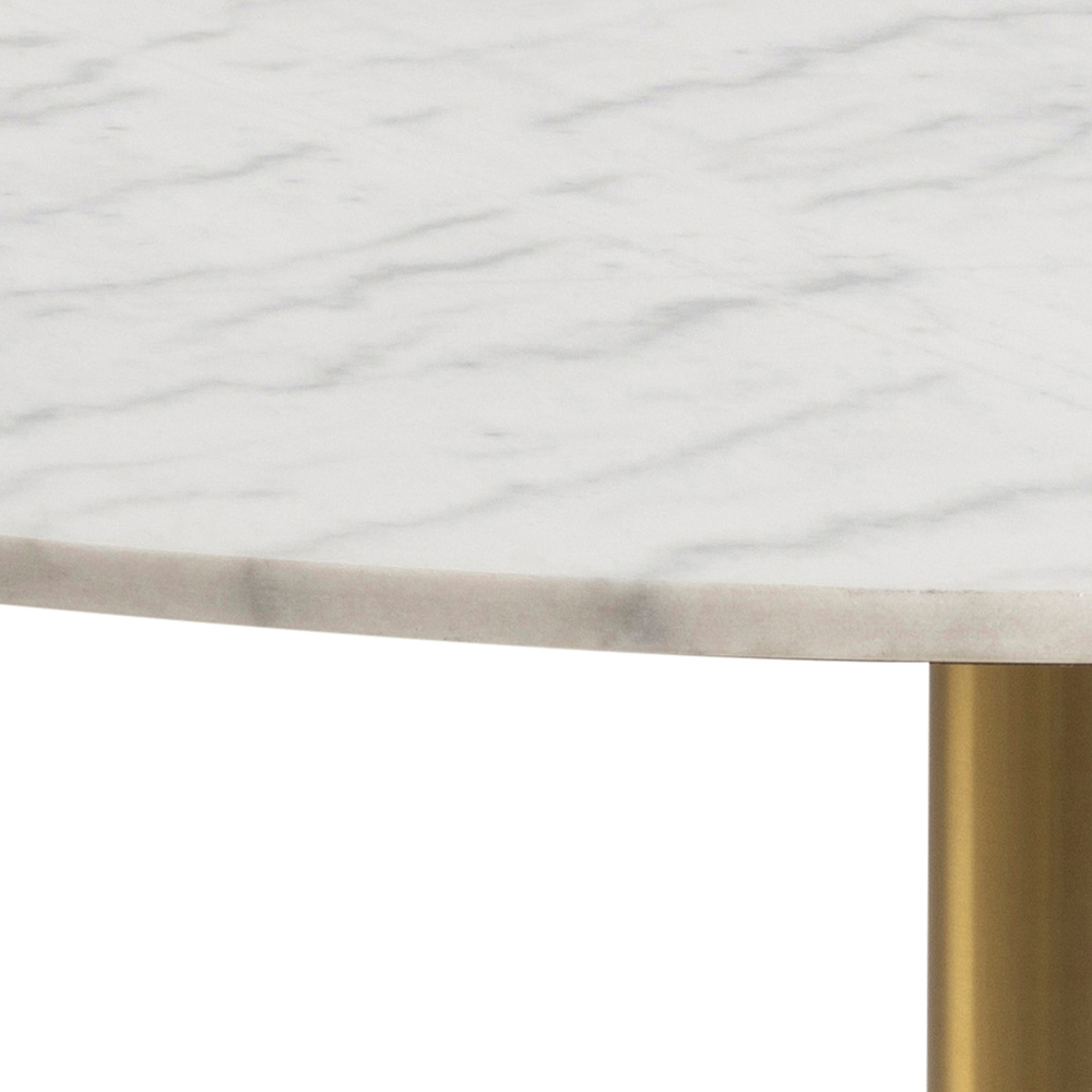 Florence Corby 4 Seater Round Dining Table White Marble and Gold Image 3
