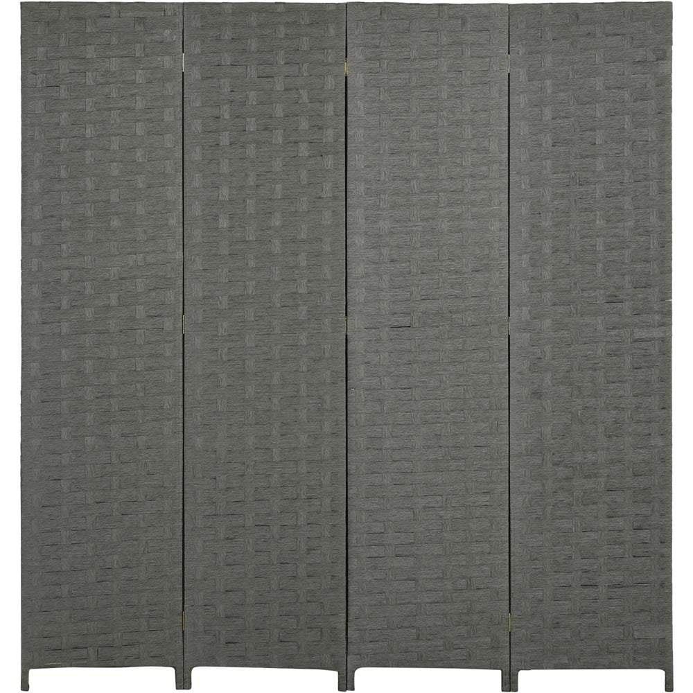 Portland 4 Panel Grey Folding Privacy Screen 169.5 x 159.5cm Image 1