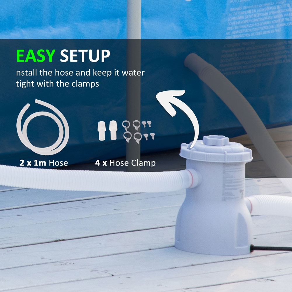 Outsunny Swimming Pool Filter Pump with Cartridge 13-15ft Image 7