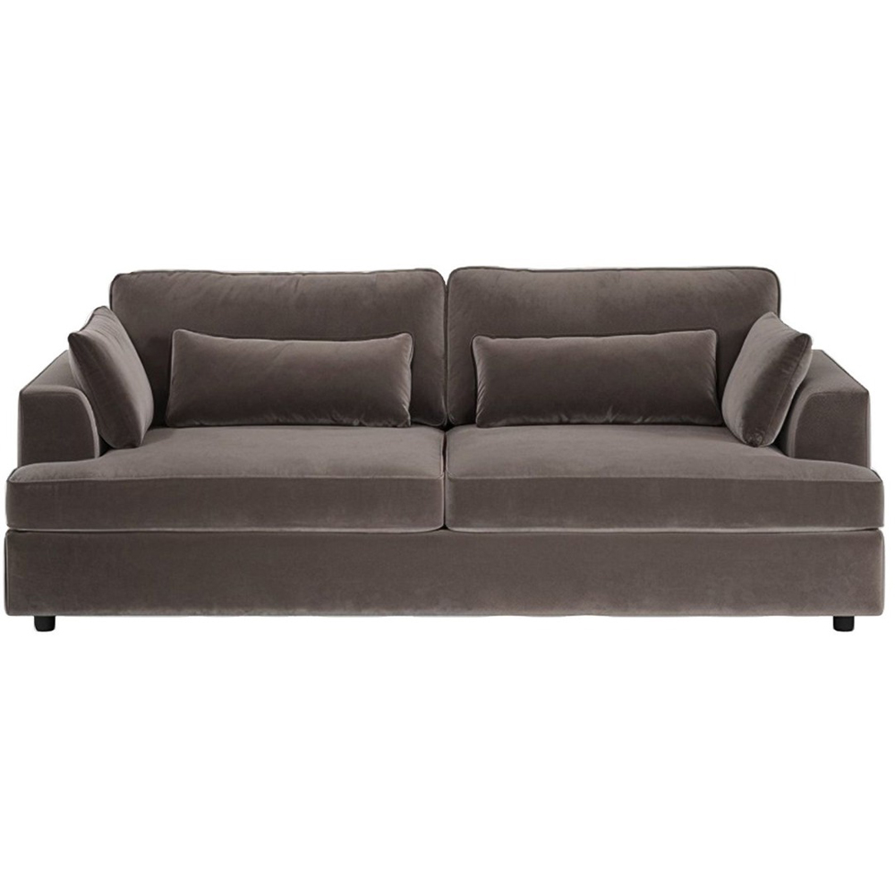 Solace+Co Drew 3 Seater Brown Velvet Sofa Image 2