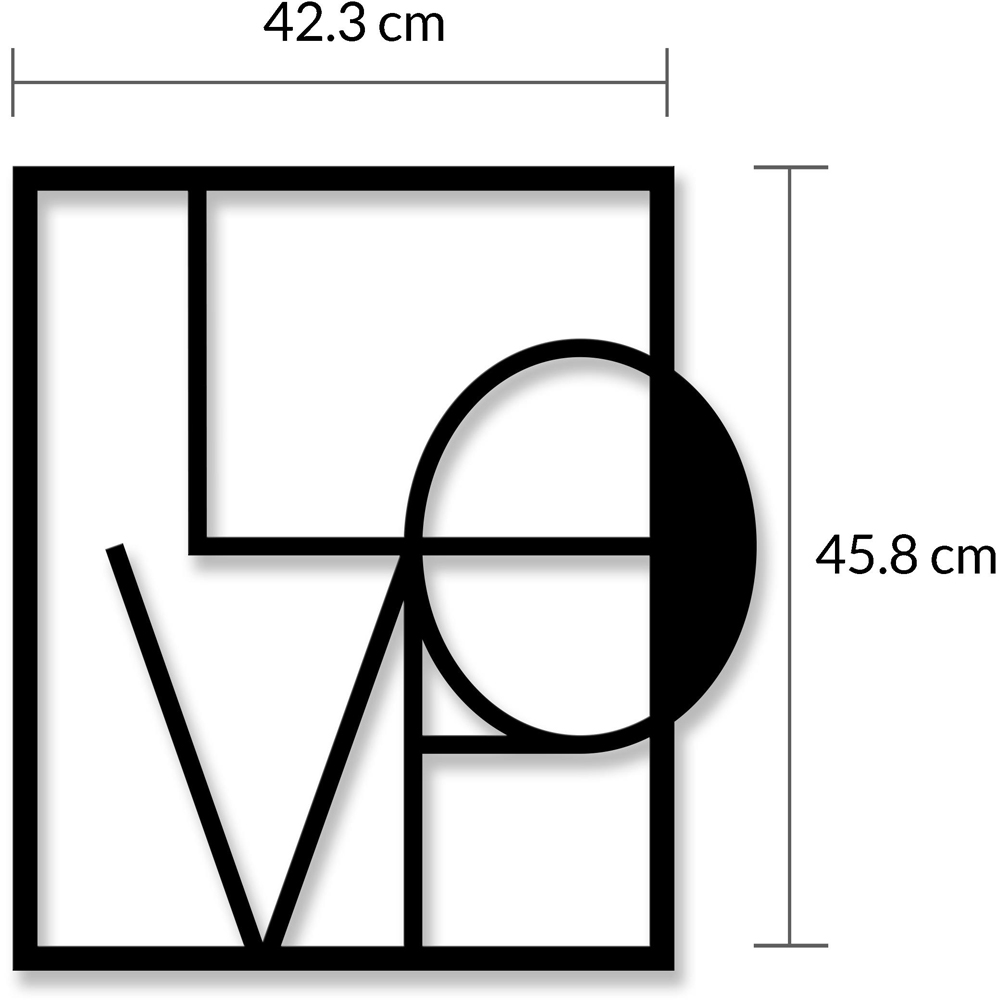 Decortie Black Love Theme Metal Wall Art Image 4