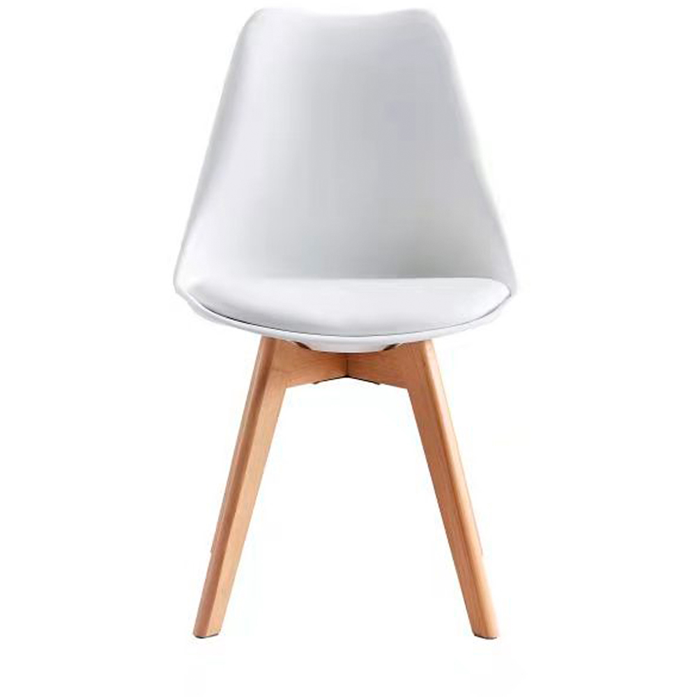 Eva Set of 2 White Padded Dining Chairs Image 3