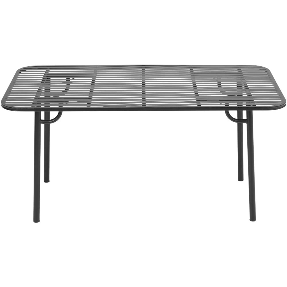 Living and Home Black Rectangular Outdoor Garden Metal Table Image 2