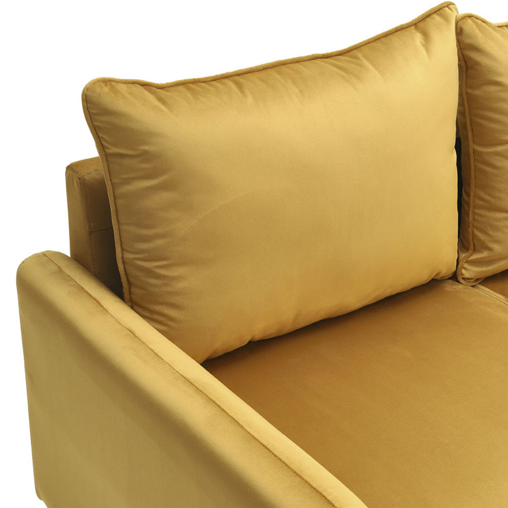 Living and Home 2 Seater Golden Velvet Upholstered Sofa Image 6