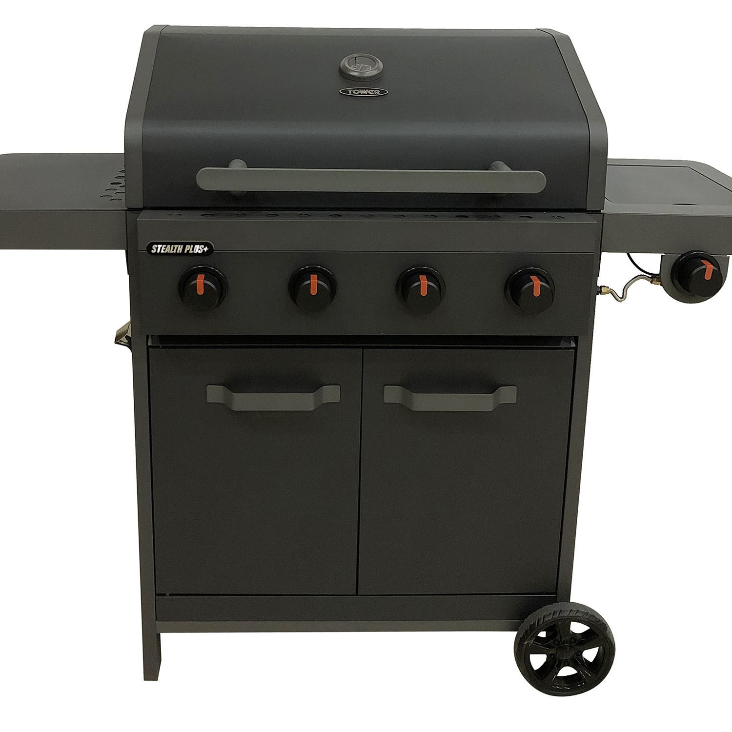 Cubal 4 Burner Gas BBQ with Side Burner - Black Image 11