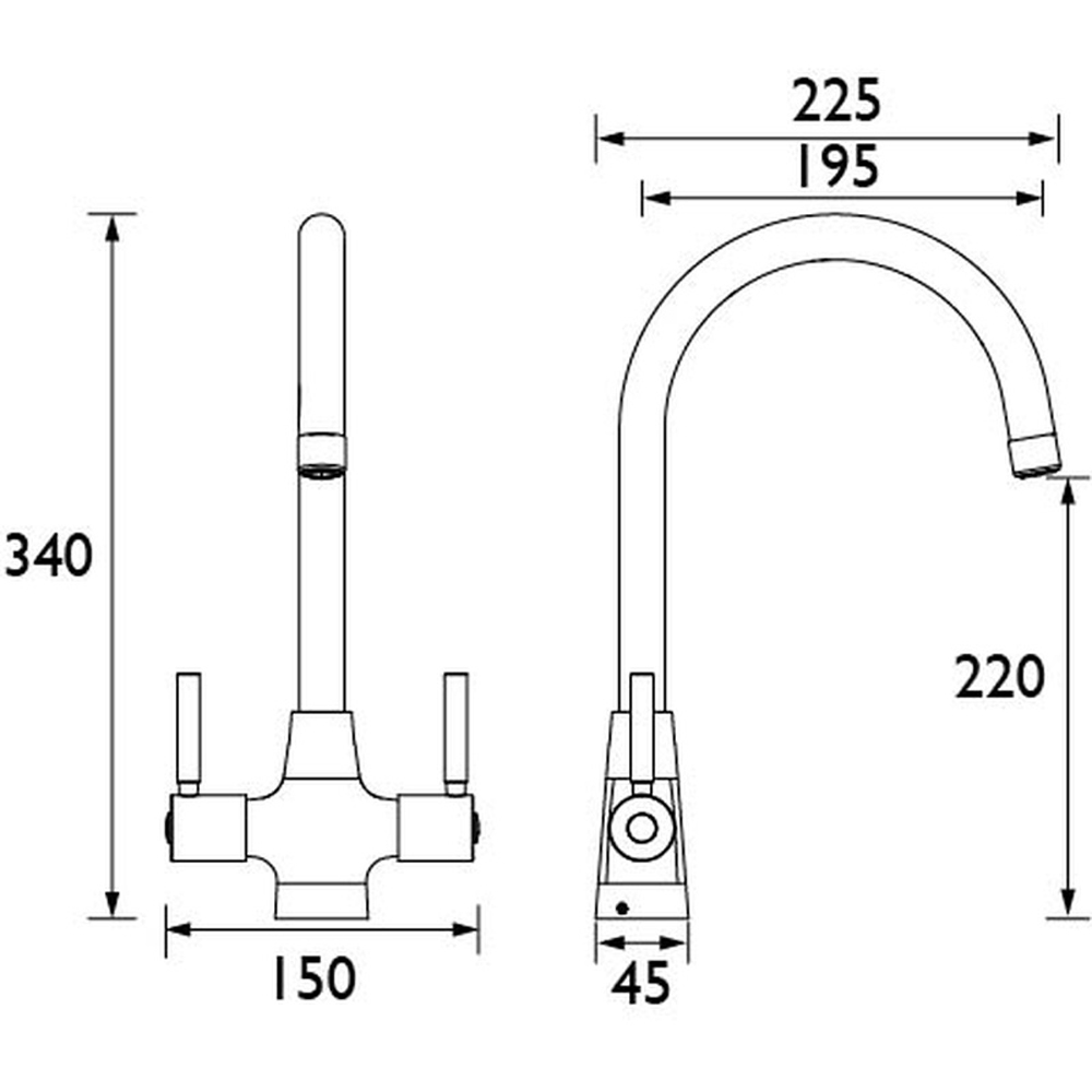 Bristan Monza Chrome Easyfit Kitchen Mono Sink Mixer Tap Image 9