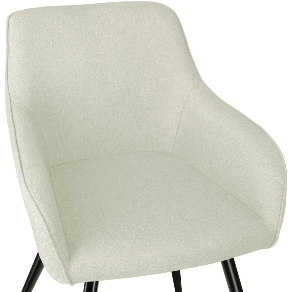 tectake Marilyn Set of 2 Cream Padded Chair with Black Steel Legs Image 6