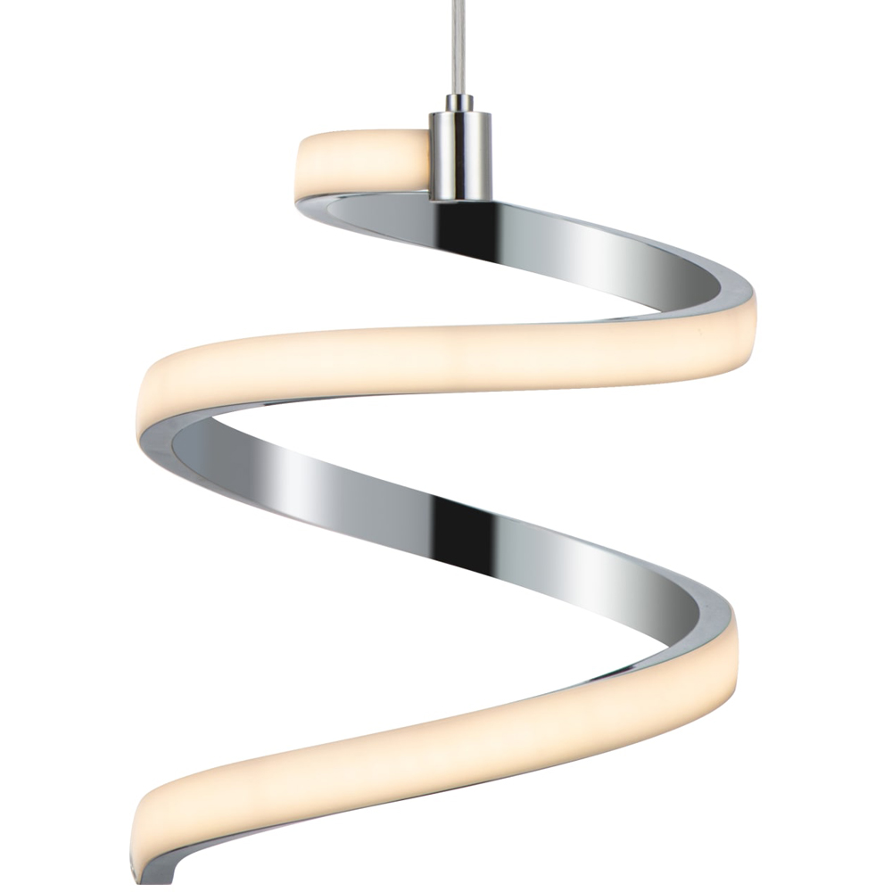Cosylyte Nyah 3 Light Chrome Spiral Cluster LED Pendant Light Image 5