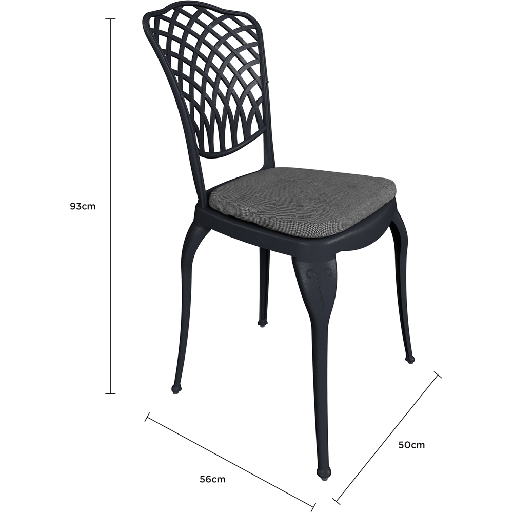 Charles Bentley Cast Aluminium 2 Seater Bistro Set Grey Image 8