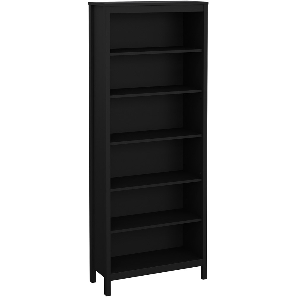 Florence Madrid 6 Shelf Black Bookcase Image 2