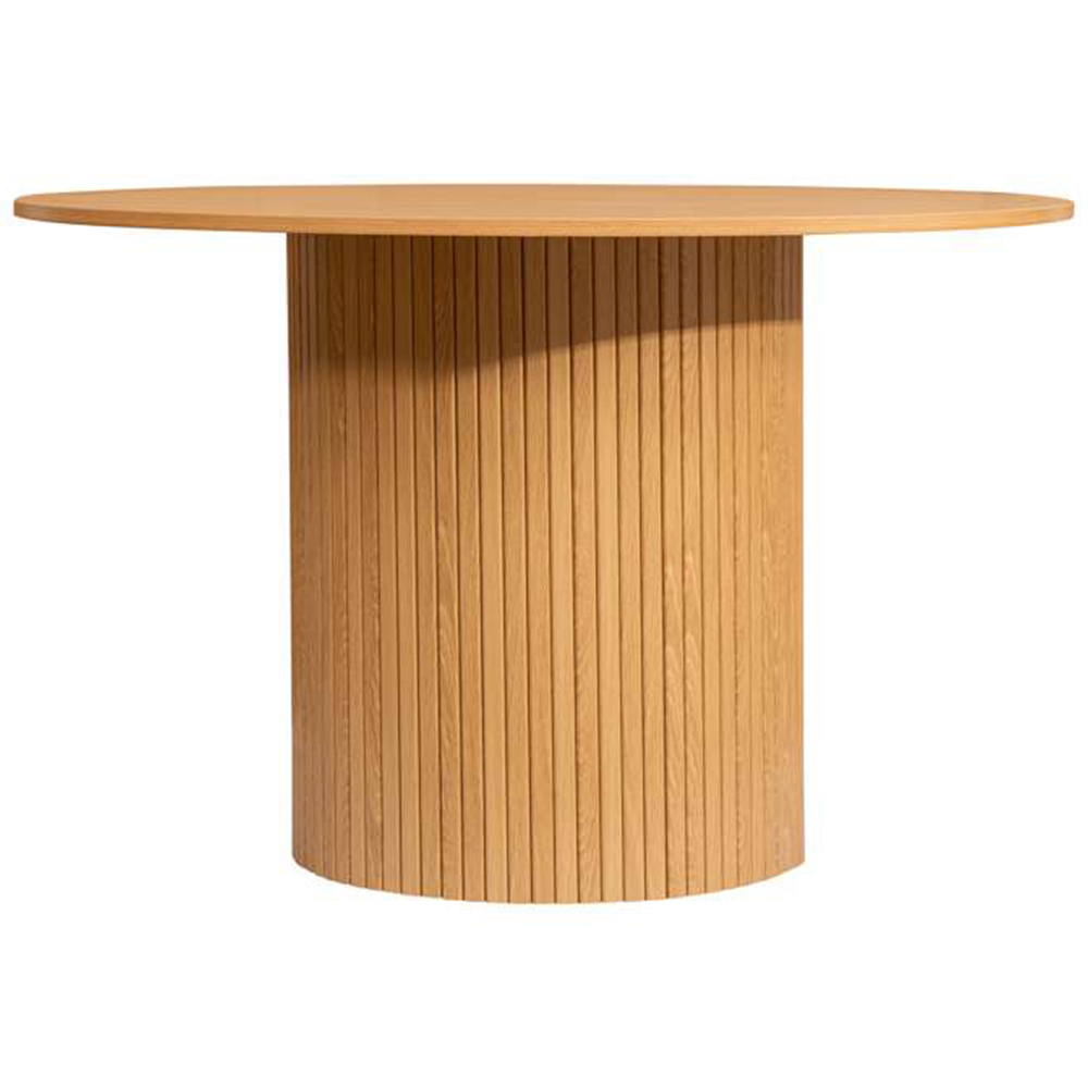 Birlea Axel 4 Seater Round Fluted Dining Set Brown Image 3