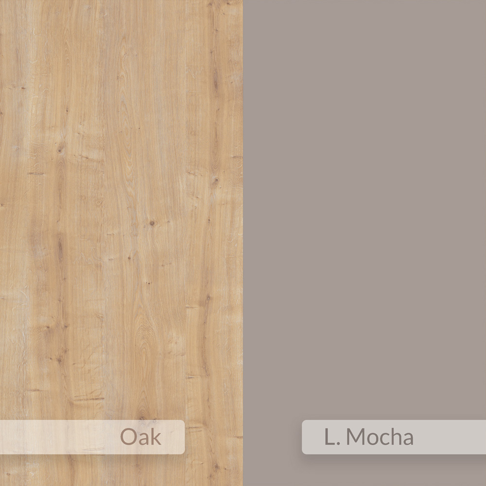 Decortie Piri 5 Shelf Oak and Mocha Grey Asymmetrical Bookcase Image 6