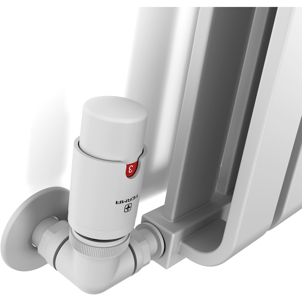Terma Vario Soft Matt White Right Sided Vision 3 Axis Thermostatic Radiator Valve Set Image 4